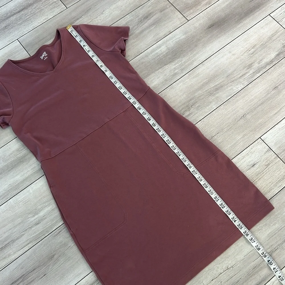 Duluth Trading Co. NoGA Naturale Cotton Short Sleeve Dress size small mauve